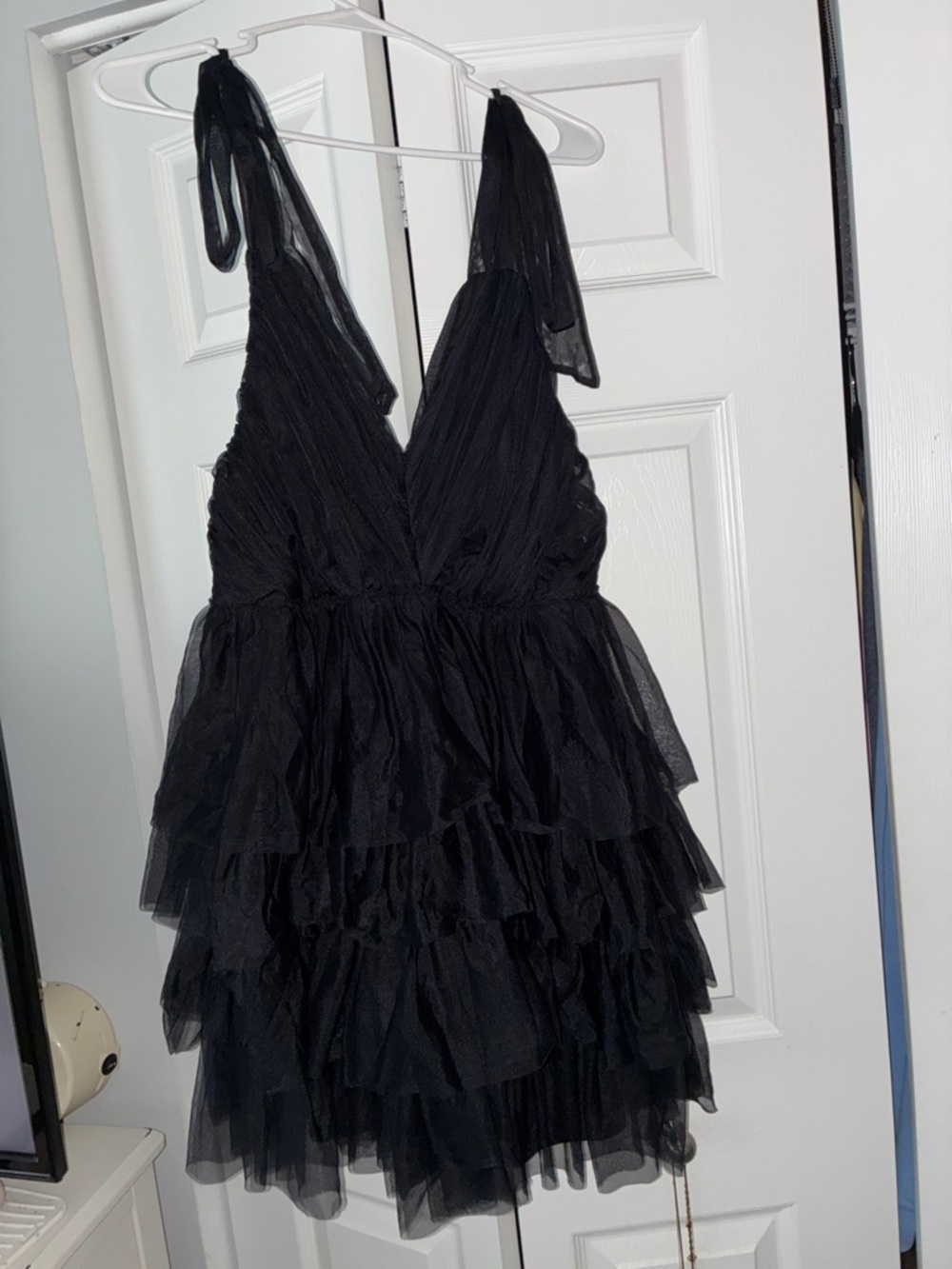 Forever 21 Black Tiered Ruffle Mini Dress